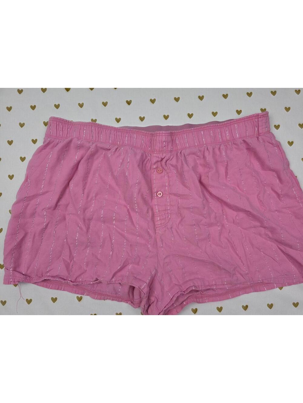 Victorias Secret PINK Shimmer Stripe MEDIUM Sleep Shorts Boxers Pajama Bottoms